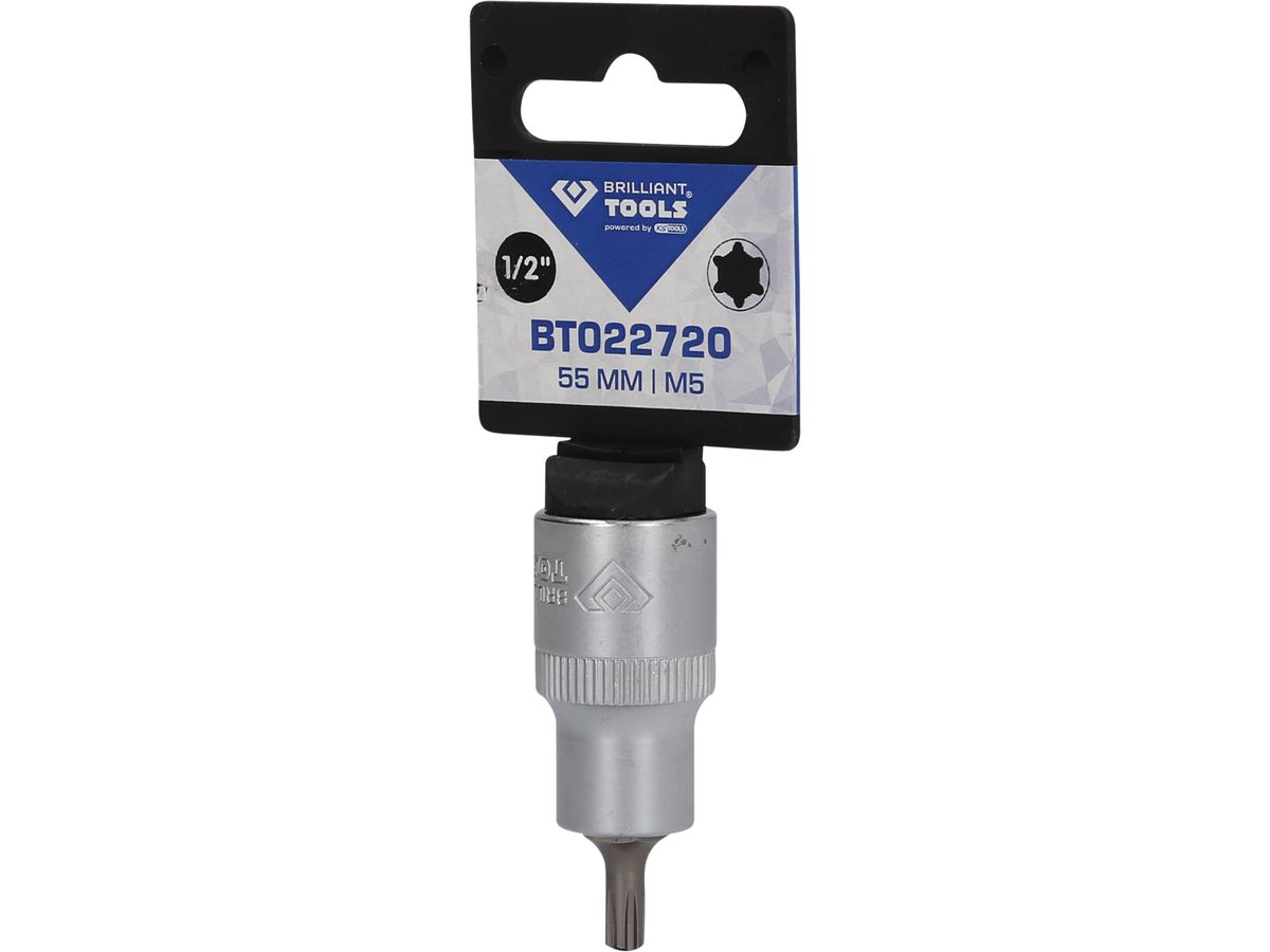 BRILLIANT TOOLS 1/2" Bit-Schrauben- dreher-Einsatz,RIBE, 55mm, M5