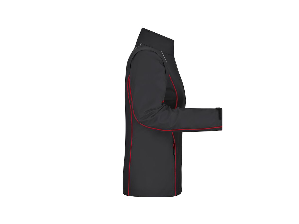 JN 1121 Ladies-Zip-Off Softshell-Jacke black/red Gr.S