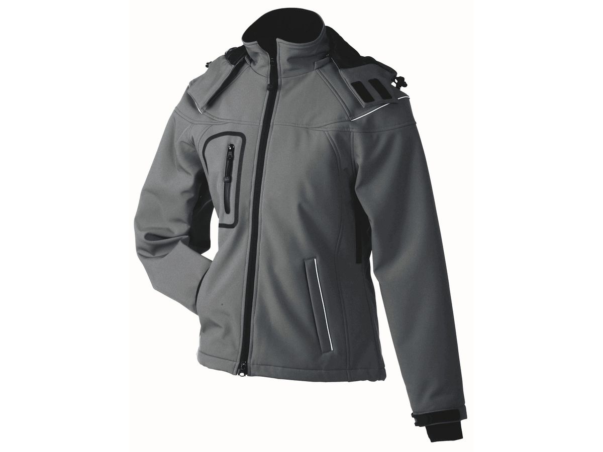 JN Ladies Winter Softshell Jacket JN1001 95%PES/5%EL, carbon, Größe XL