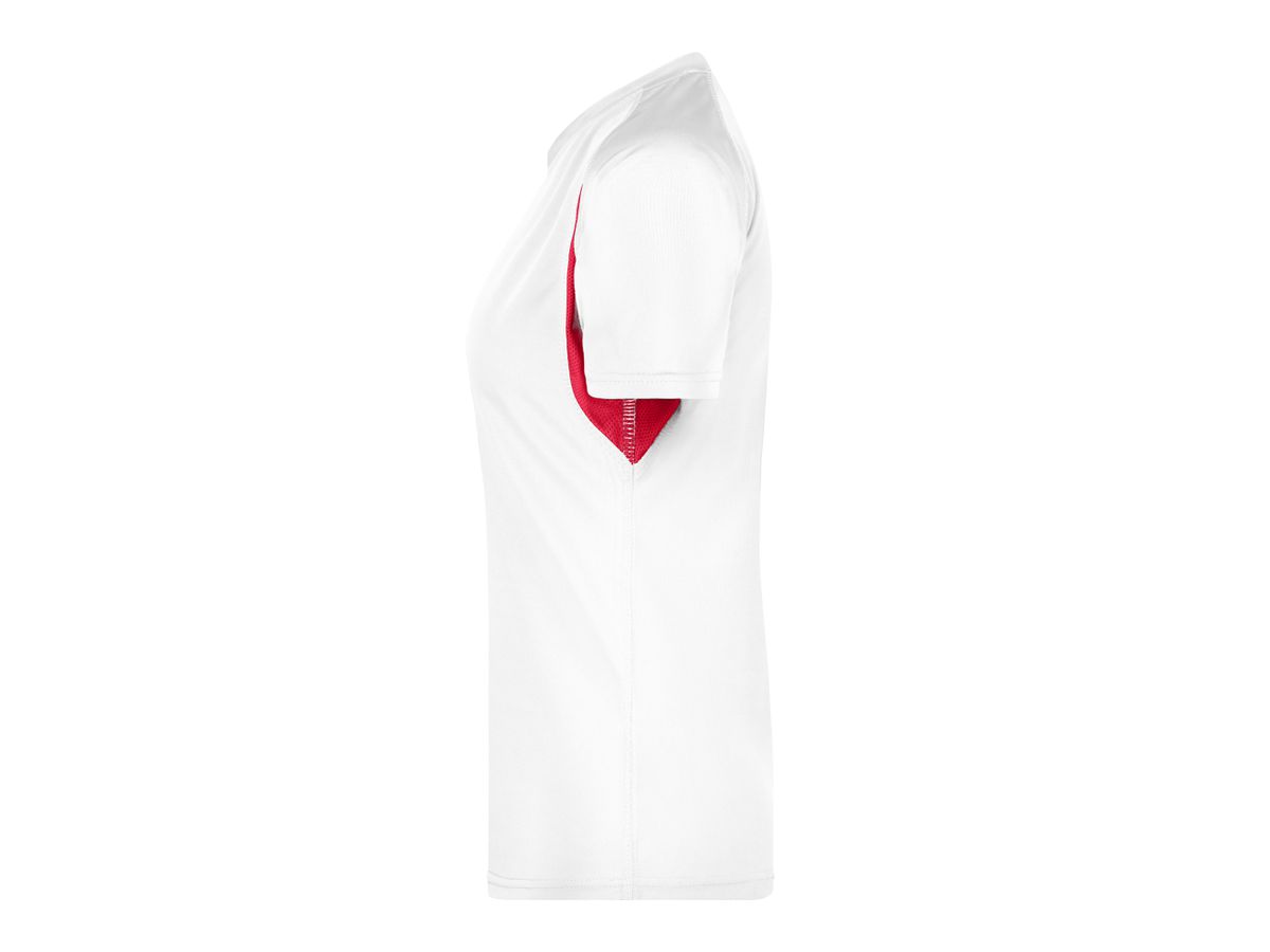 JN Ladies Running-T JN316 100%PES, white/red, Größe XS