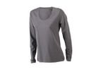 JN Ladies Stretch Shirt lang JN927 95%BW/5%EL, charcoal, Größe L