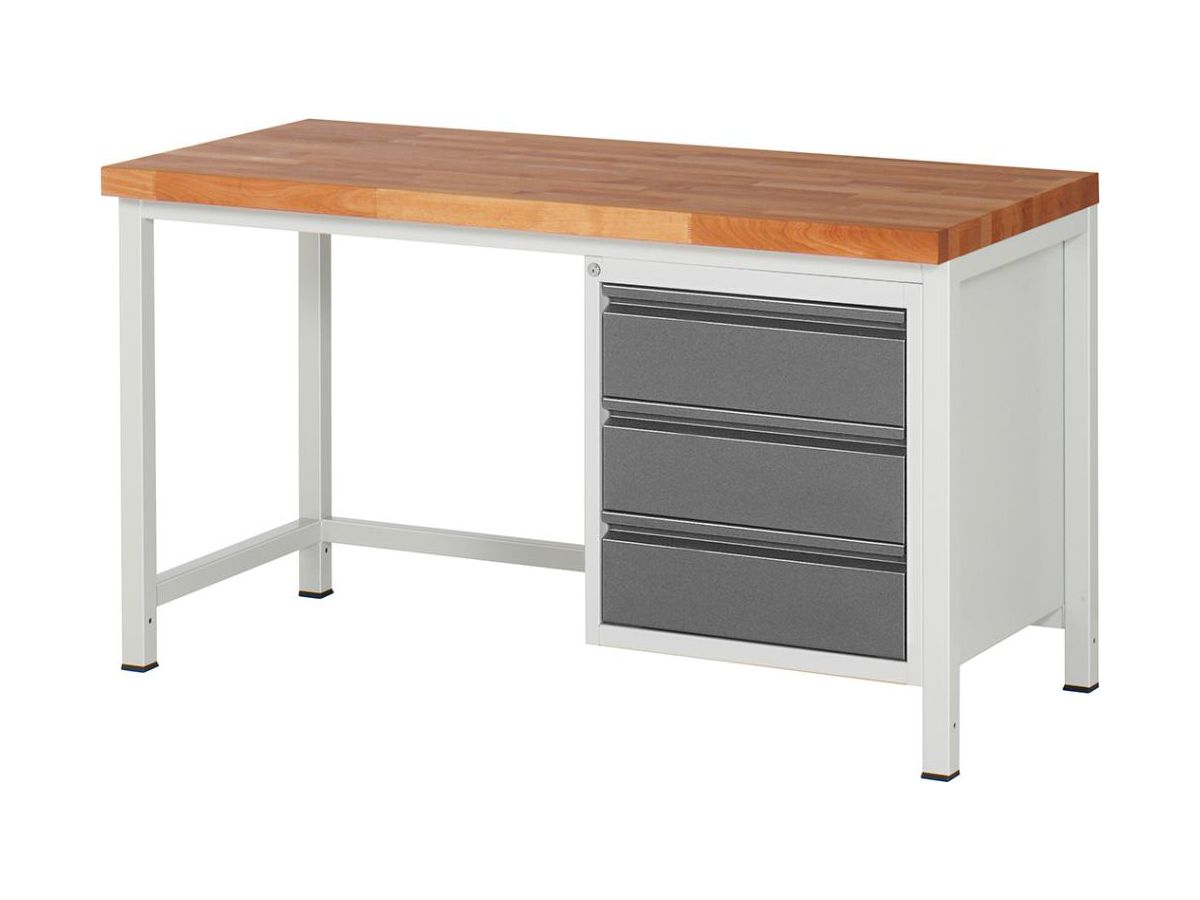 RAU Werkbank Modell 8157 komplett mont. Ral7035/Ral7016 B1500Xt700Xh840-1040 mm