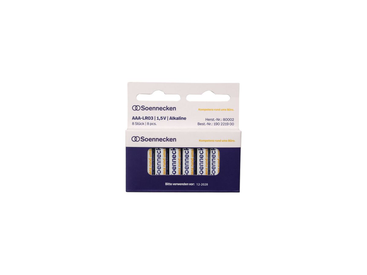 Soennecken Batterie 80002 Micro AAA LR03 1,5 V 8 St./Pack
