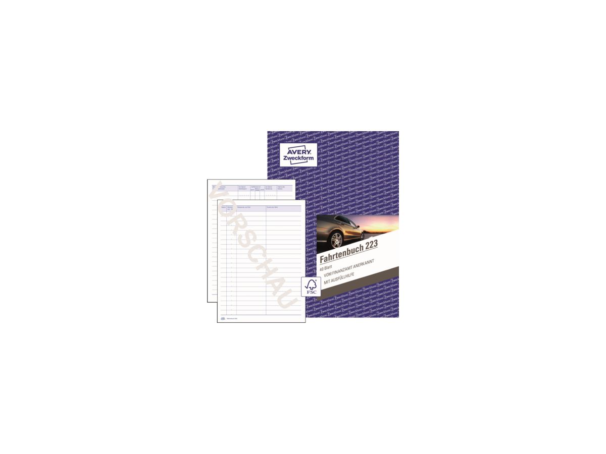Avery Zweckform Fahrtenbuch 223 DIN A5 40Blatt