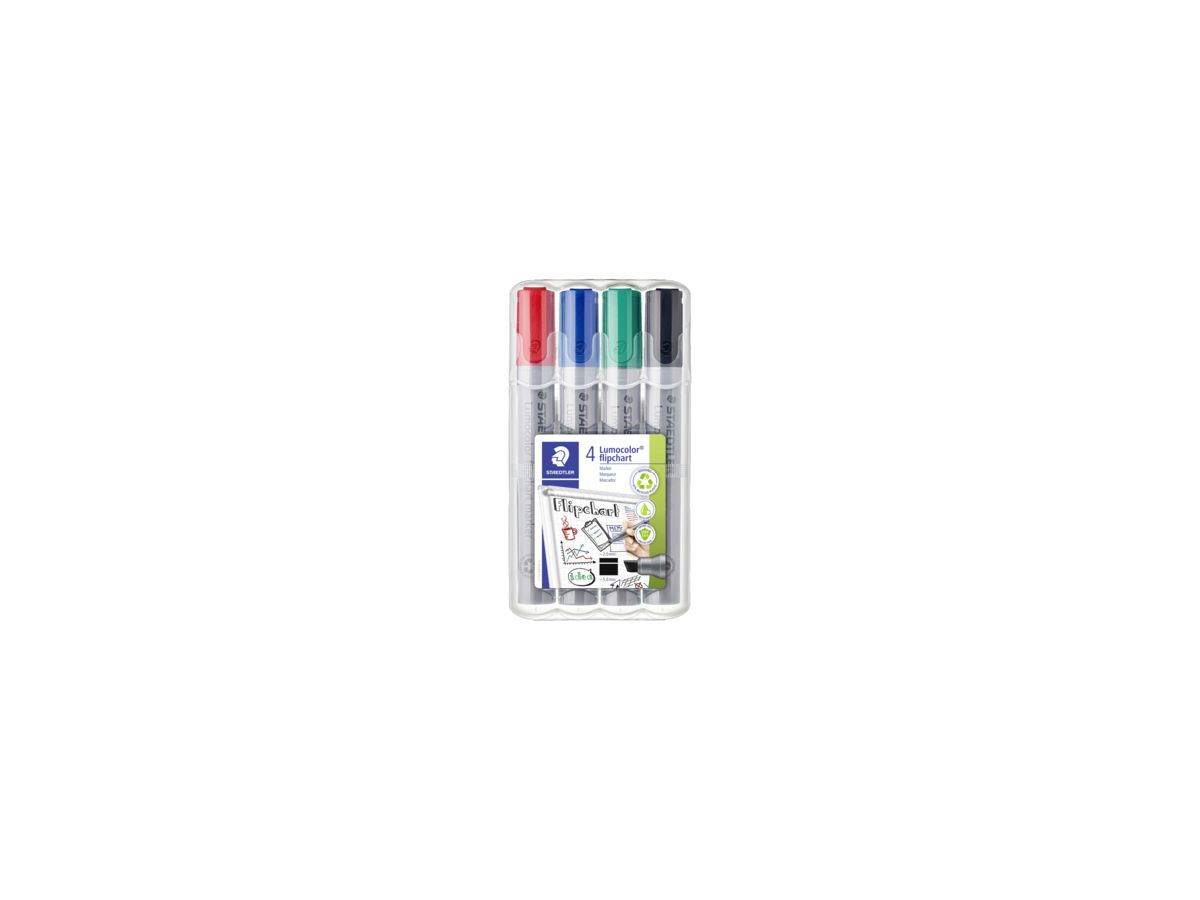 STAEDTLER Flipchartmaker Lumocolor 356 B WP4  2-5mm sort. 4 St./Pack.