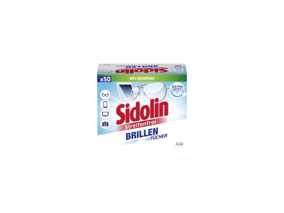 Sidolin Brillenputztuch 605611 blau 50 St./Pack.