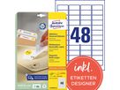 Avery Zweckform Etikett L4736REV-25 45,7x21,2mm weiß 1.200 St./Pack.