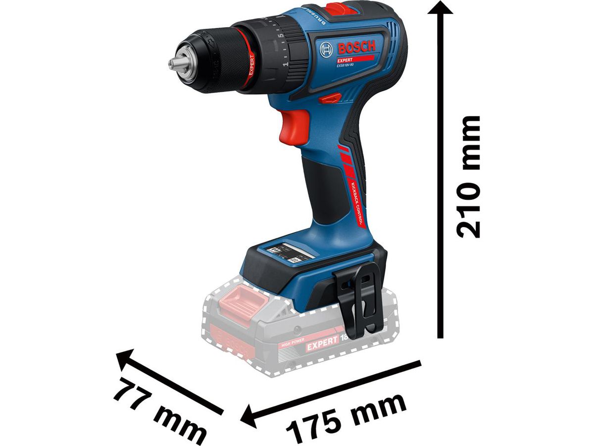 BOSCH EXPERT Akku-Schlagbohrschrauber EXSB18V-90 solo, in L-BOXX
