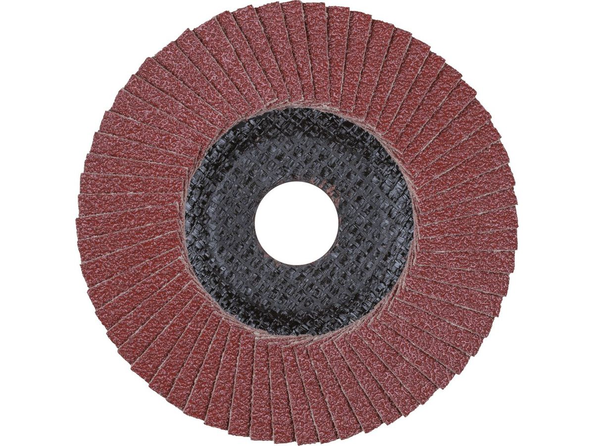 PFERD Fächerschleifscheibe Korund 125x22mm gewölbt K40