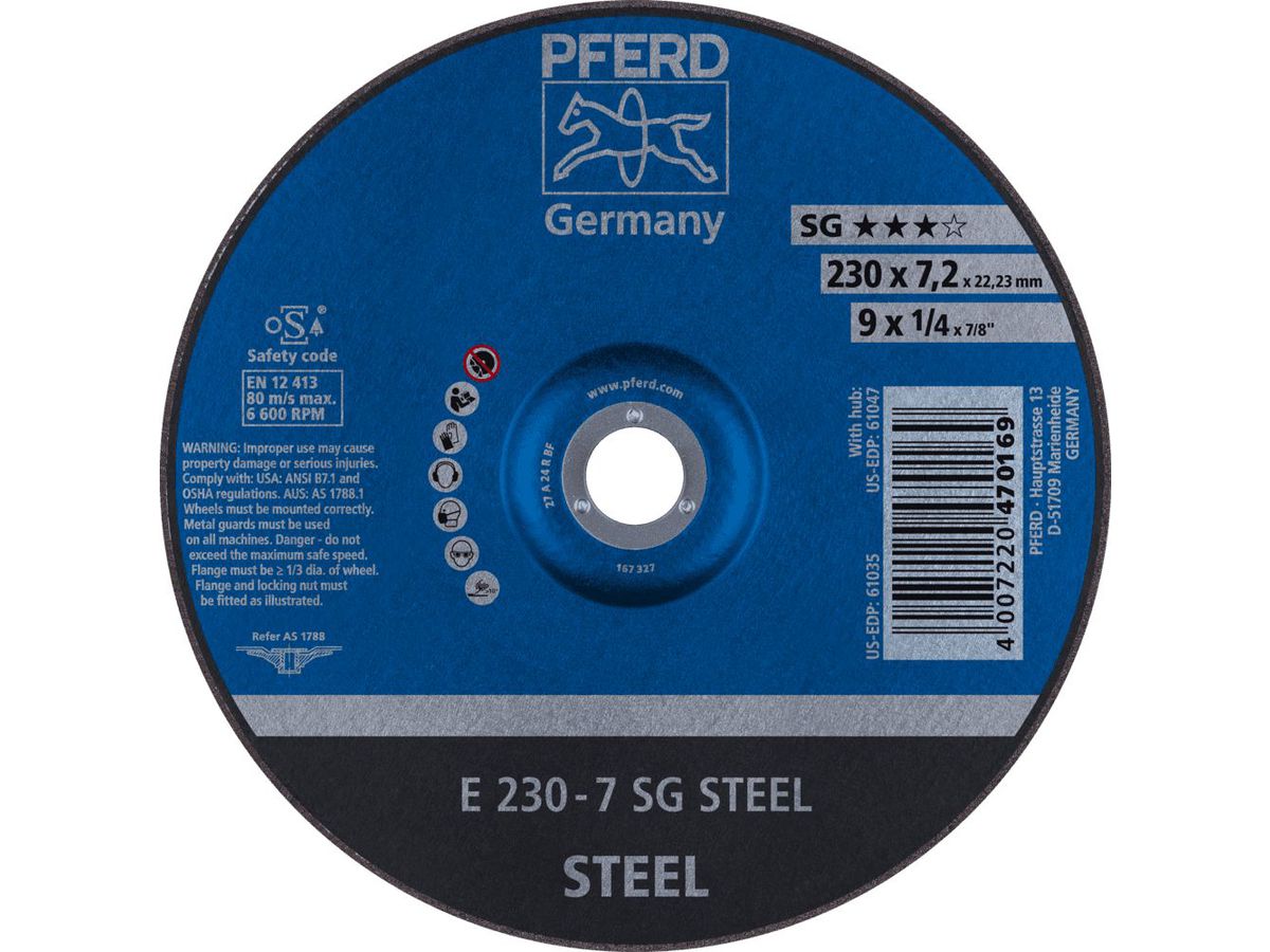 Afbraamschijf gebogen A24RSG 230x7mm PFE RD