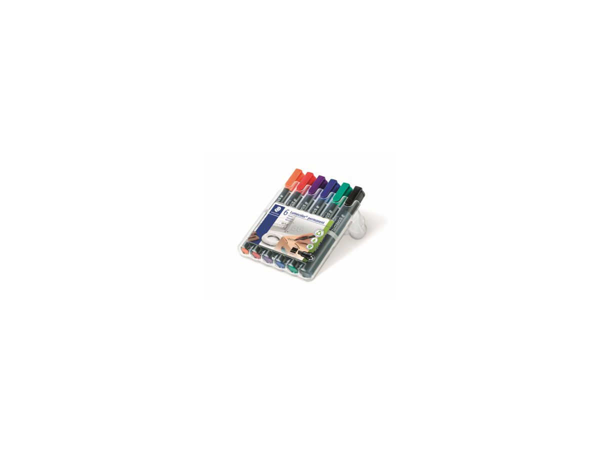 STAEDTLER Permanentmaker Lumocolor 350 WP6 2-5mm sortiert 6 St./Pack.