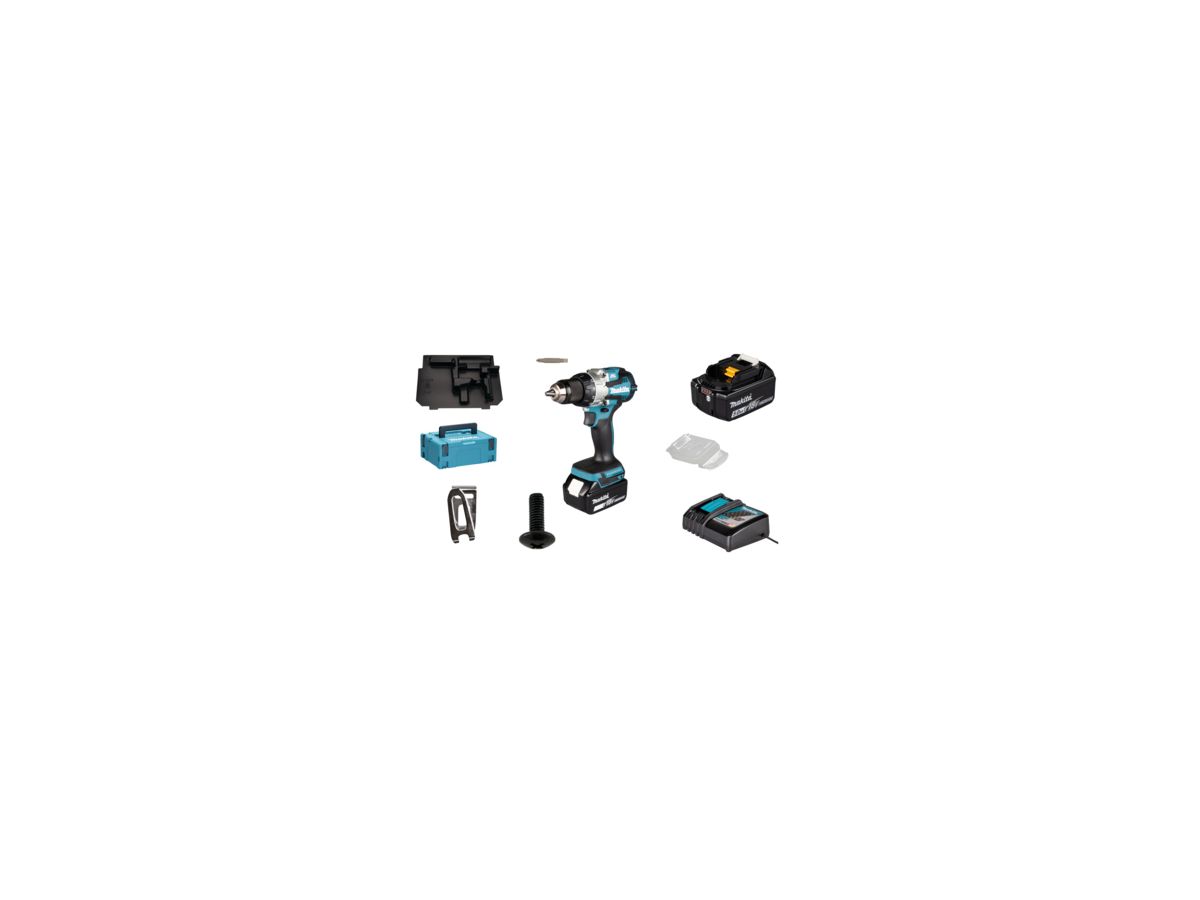 MAKITA Akku-Bohrschrauber DDF489RTJ 2x18V/5,0 Ah, Ladegerät MAKPAC
