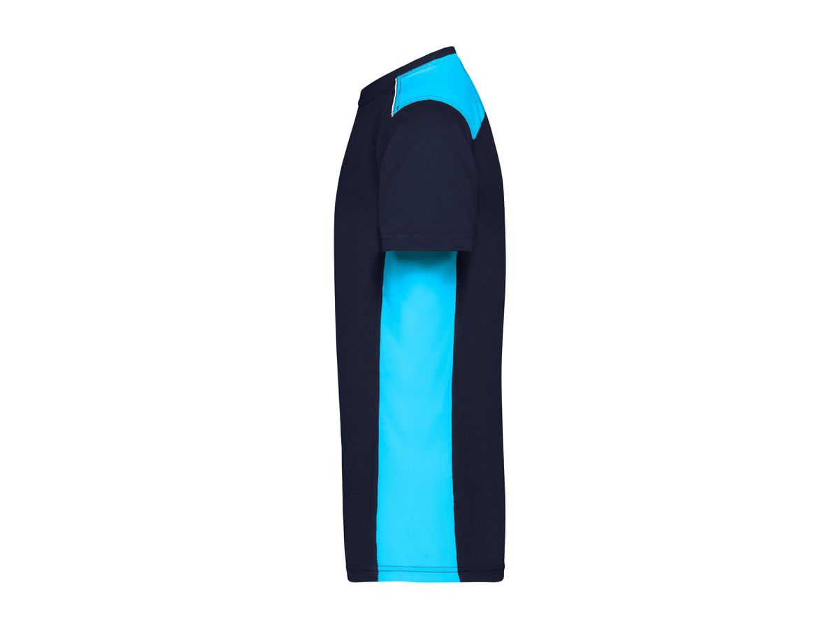JN Herren Workwear  T-Shirt JN860 navy/turquoise, Größe XS