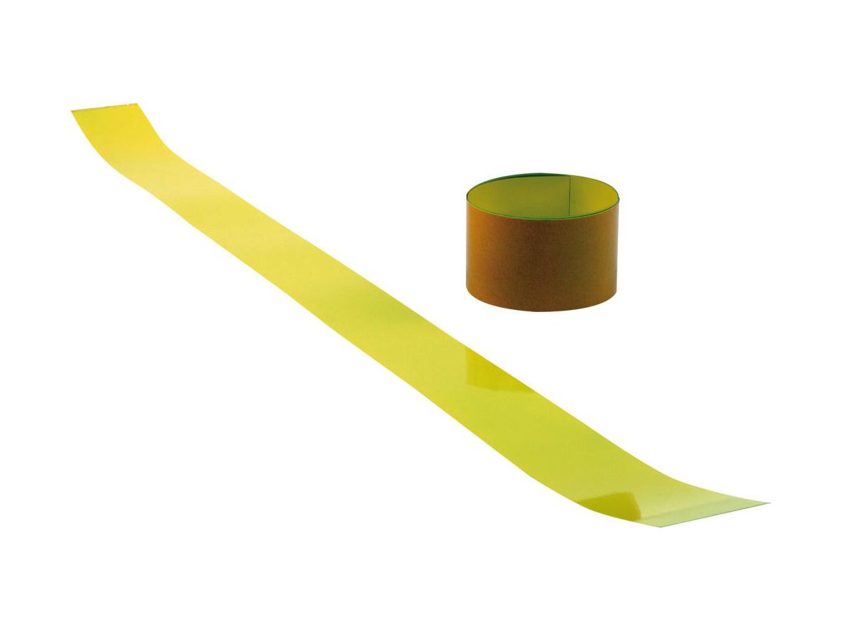 Bodenmarkierungsband gelb aus Stahl, 100mmx1,5m