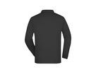 JN Polo-Piqué lang JN022 100%BW, black, Größe L