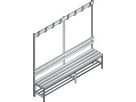 C+P Gard.-bank BASIC einseitig, 6 Füße 1710x1960x403mm, Kunststoff, Rost,8Haken