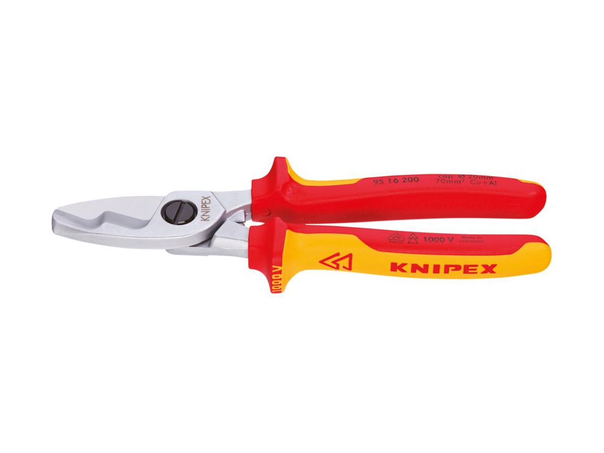 Cable shears VDE 200mm w. PVC grip Knipex