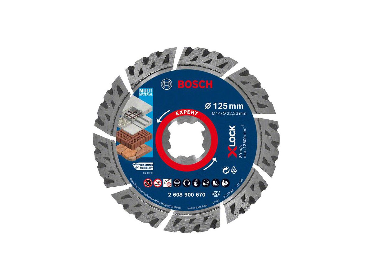 Bosch Accessories Expert MultiMaterial X-LOCK 125 x 2,4 x 22,23