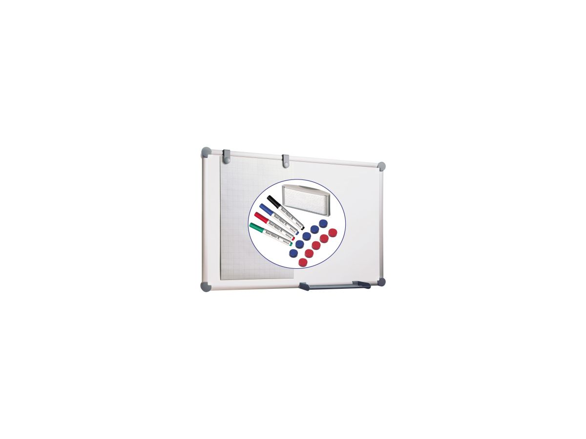 Whiteboard Komplett-Set H 900 x B 1200 mm