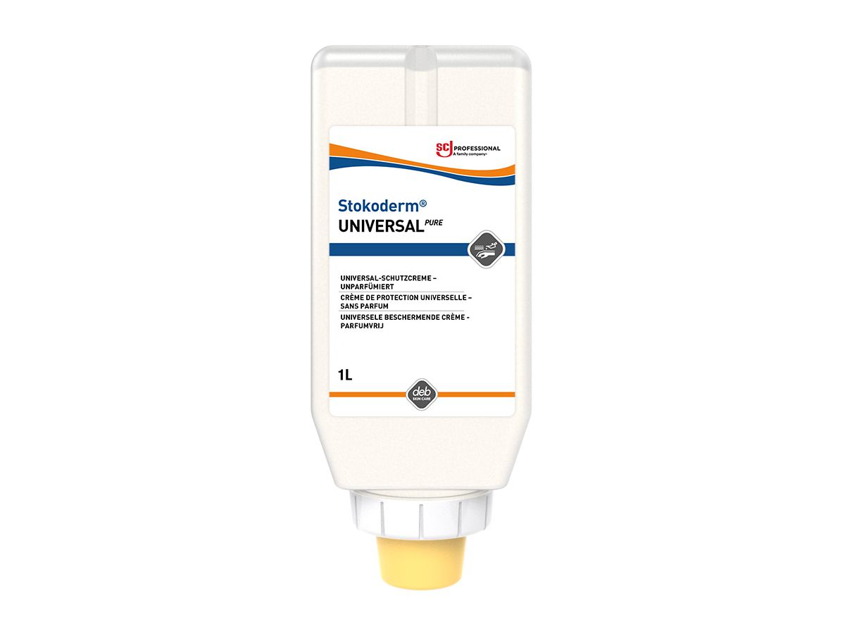 SC JOHNSON Hautschutzcreme Stokoderm UNIVERSAL PURE, 1.000 ml Softfl., 34778