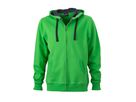 JN Mens Hooded Jacket JN595 80%BW/20%PES, green/carbon, Größe XL