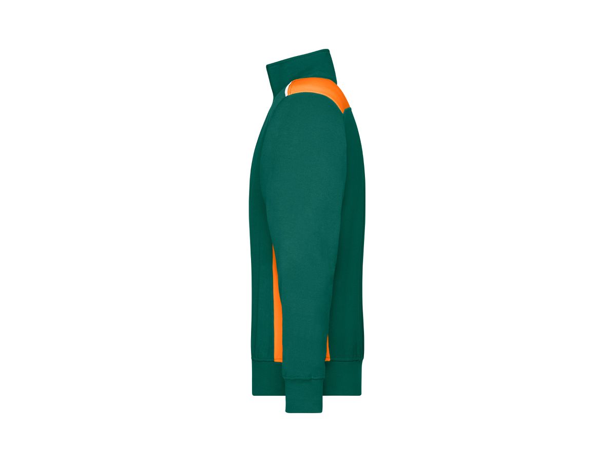 JN Sweatshirt mit Stehkragen JN868 dark-green/orange, Größe S