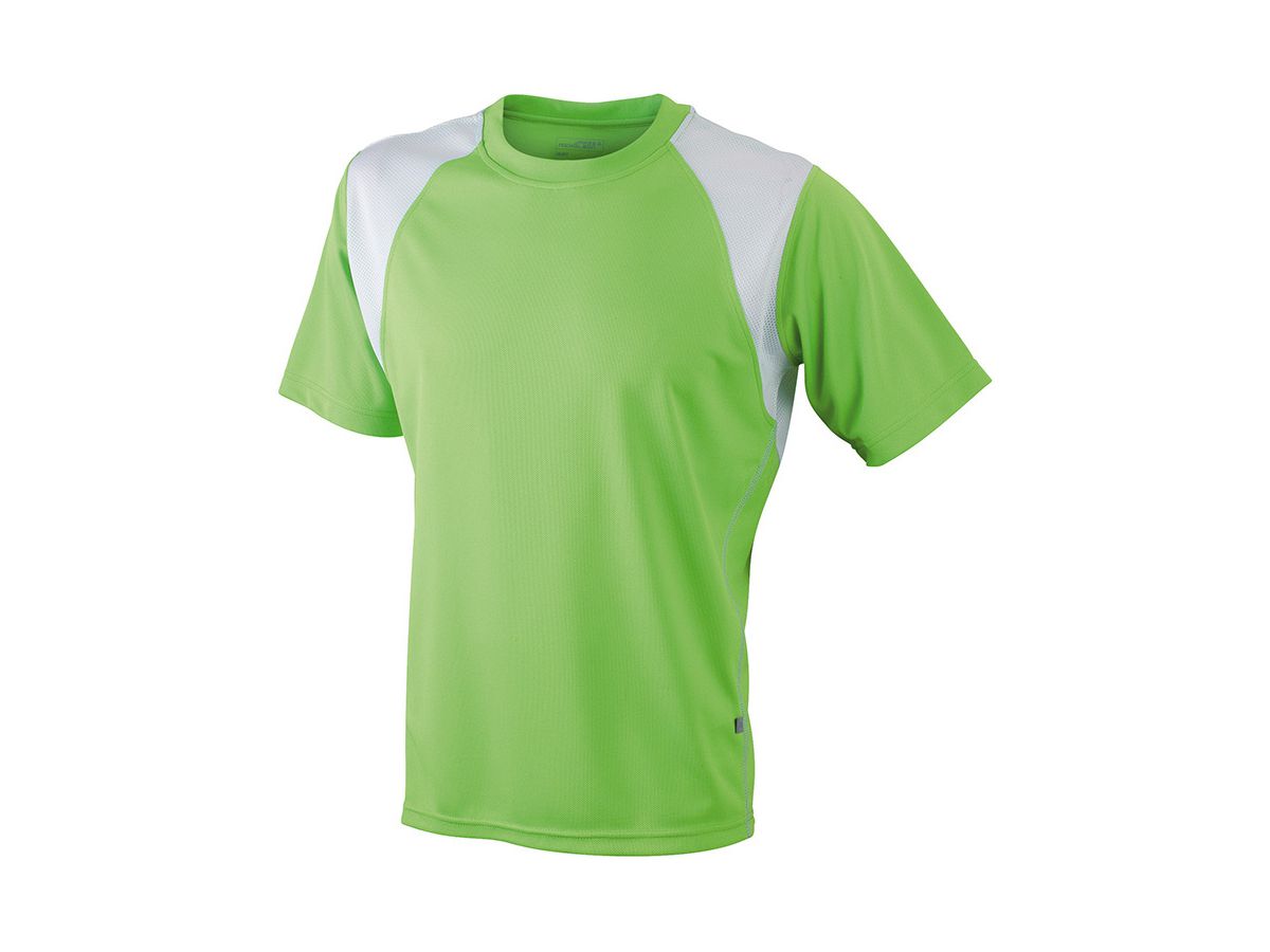 JN Mens Running-T JN397 100%PES, lime-green/white, Größe L