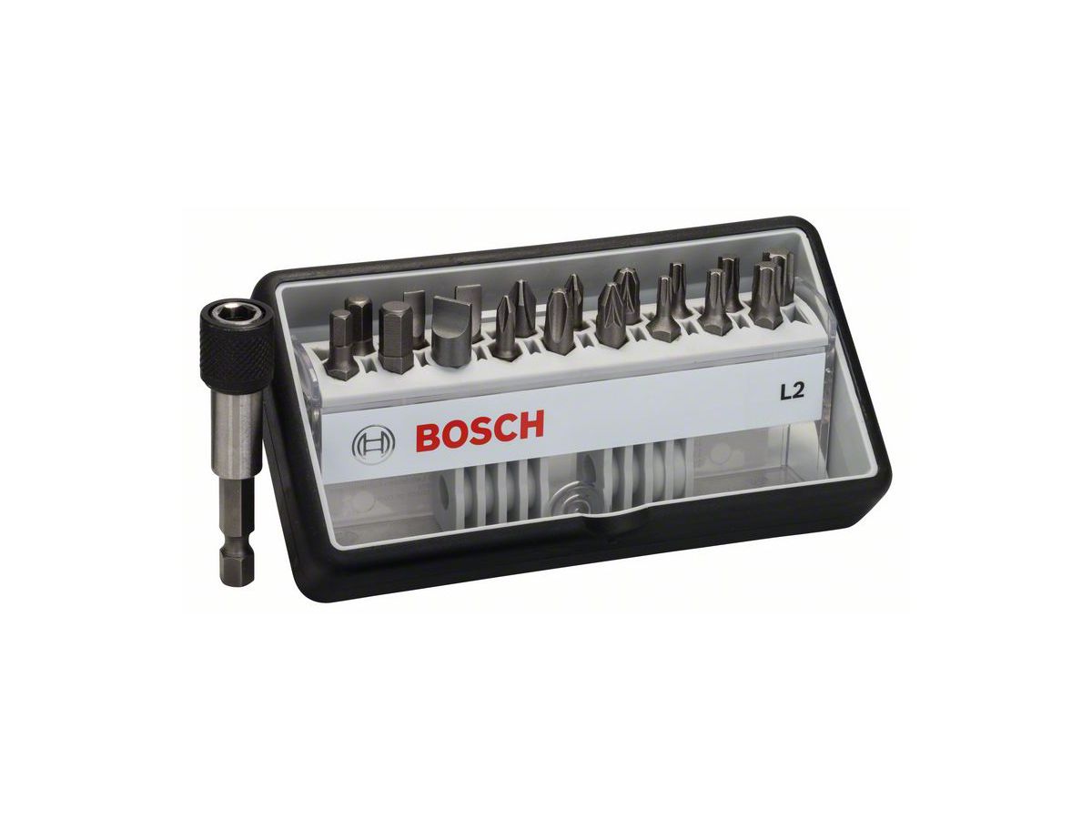 BOSCH Schrauberbit-Set Robust Line L Extra-Hart,18+1-teilig,25mm,PH, PZ, HEX