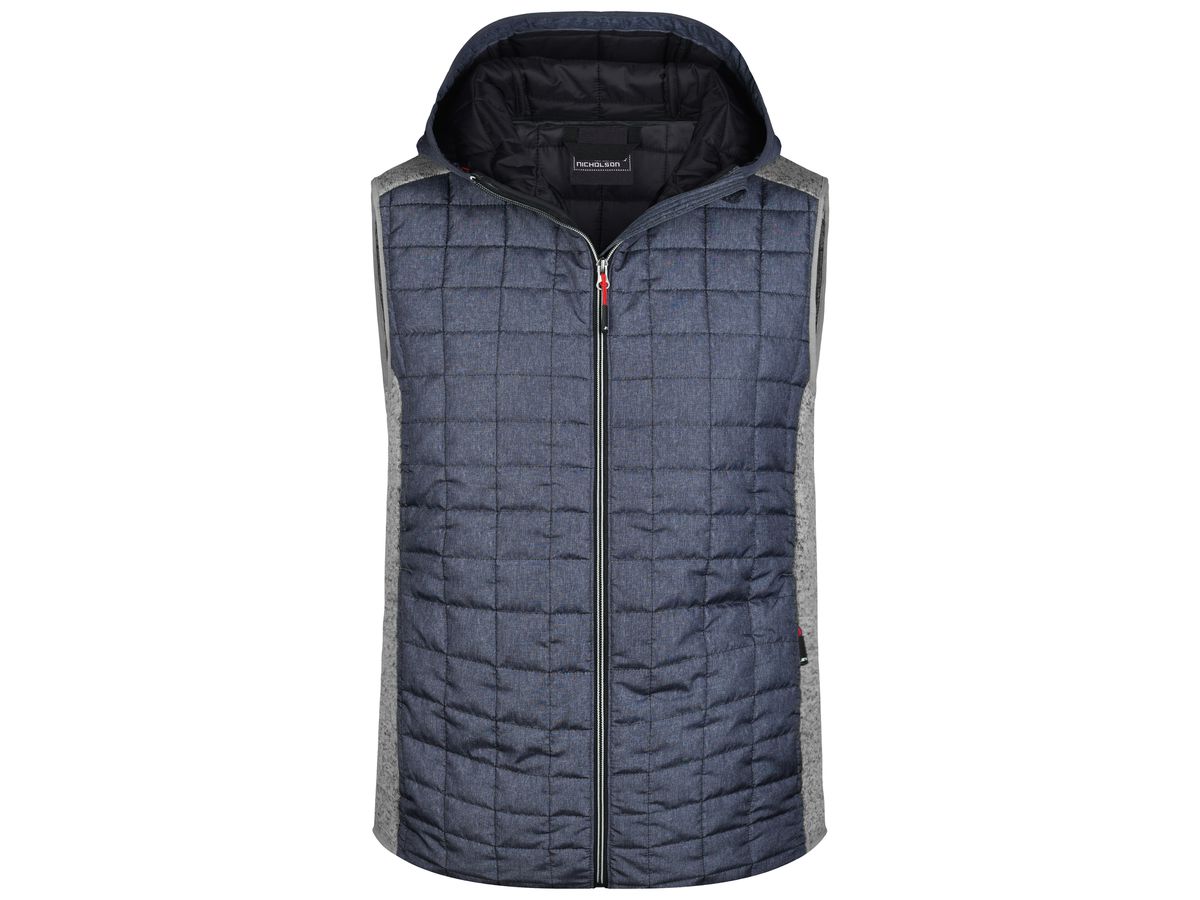 JN Men's Knitted Hybrid Vest JN768 light-mel./anthr.-mel., Größe S