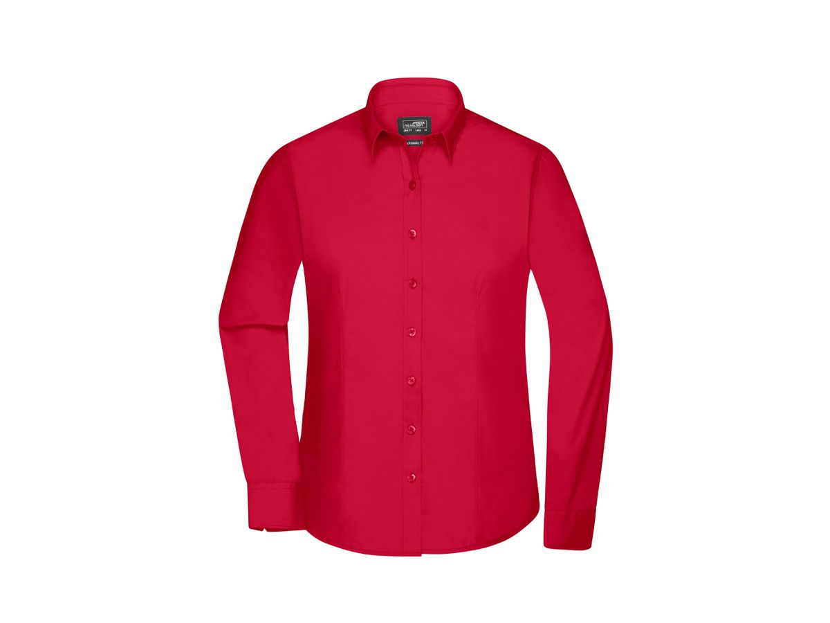 JN Ladies' Shirt Longsleeve Poplin JN677 red, Größe L