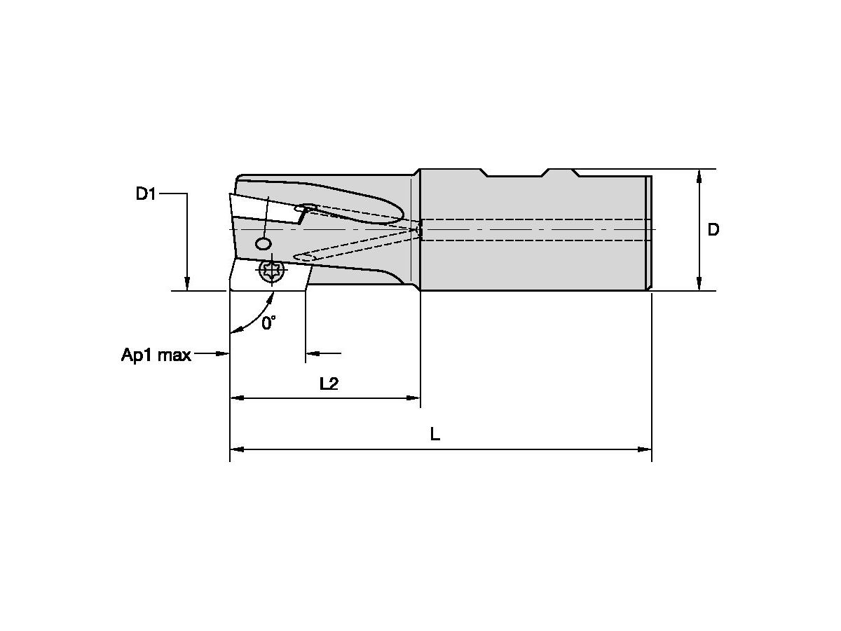 KENNAMETAL 32A3R057B32SED18RU .25MILL 1 BODY 3 INS 1.25 WELDON 2.25EXT