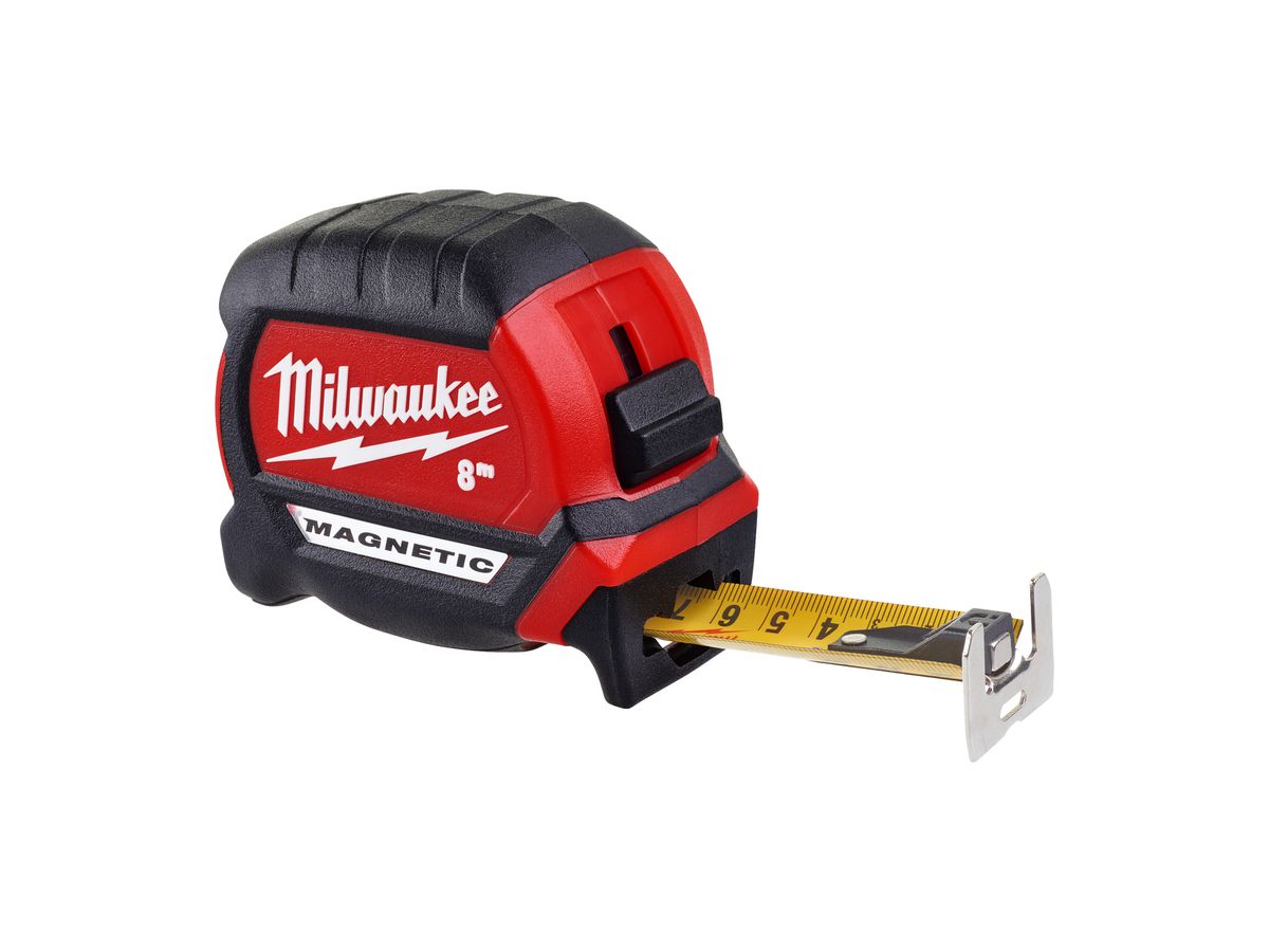 MILWAUKEE Premium-Bandmaß 8 m magnetisch, 27 mm breites Band