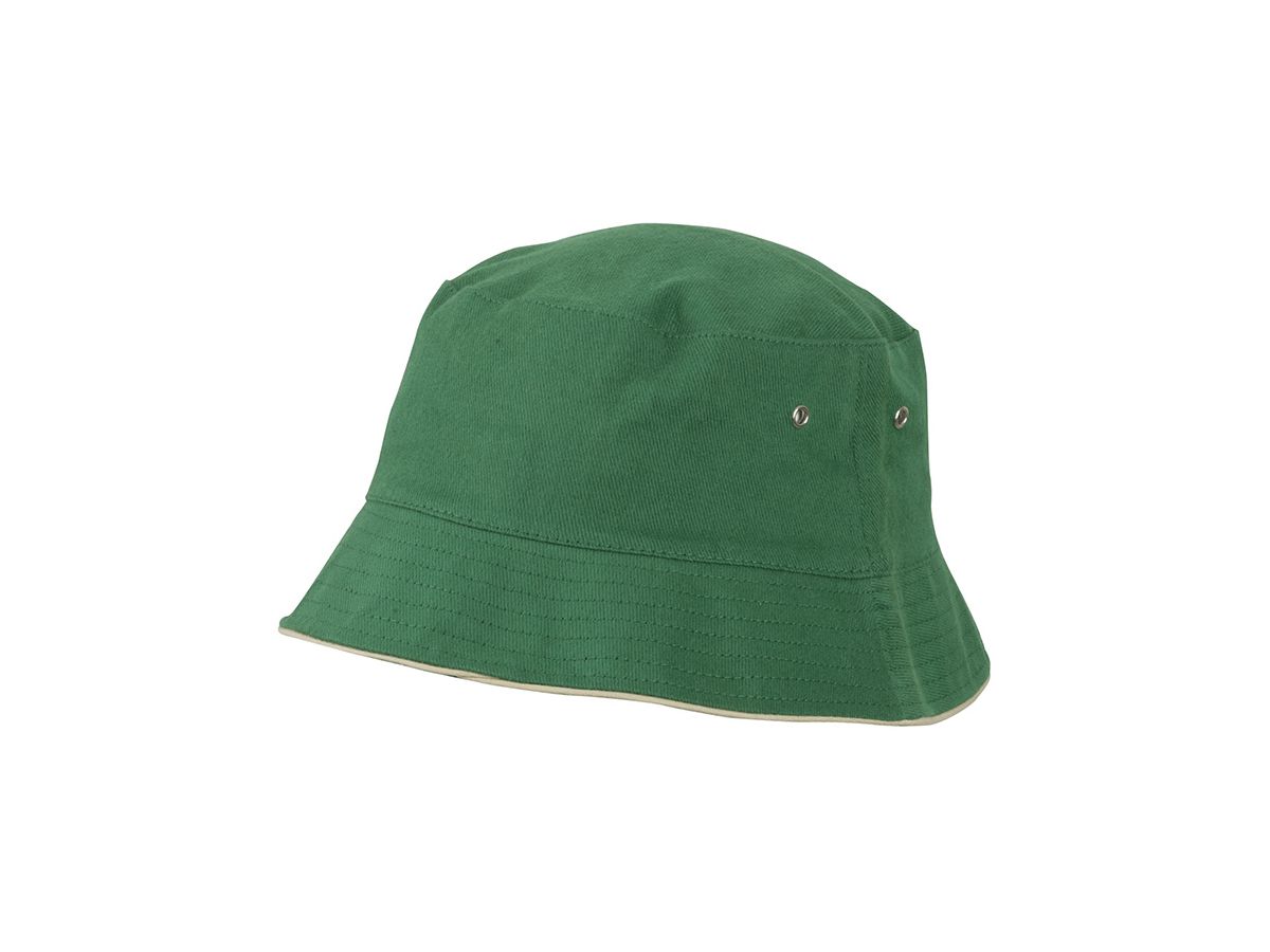mb Fisherman Piping Hat MB012 100%BW, dark-green/beige, Größe L/XL