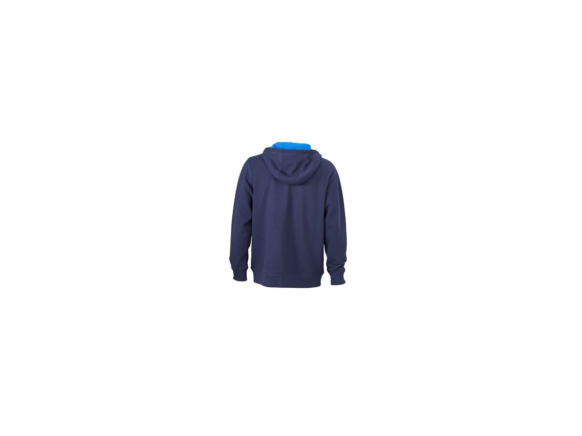 JN Mens Lifestyle Zip-Hoody JN963 80%BW/20%PES, navy/cobalt, Größe 2XL