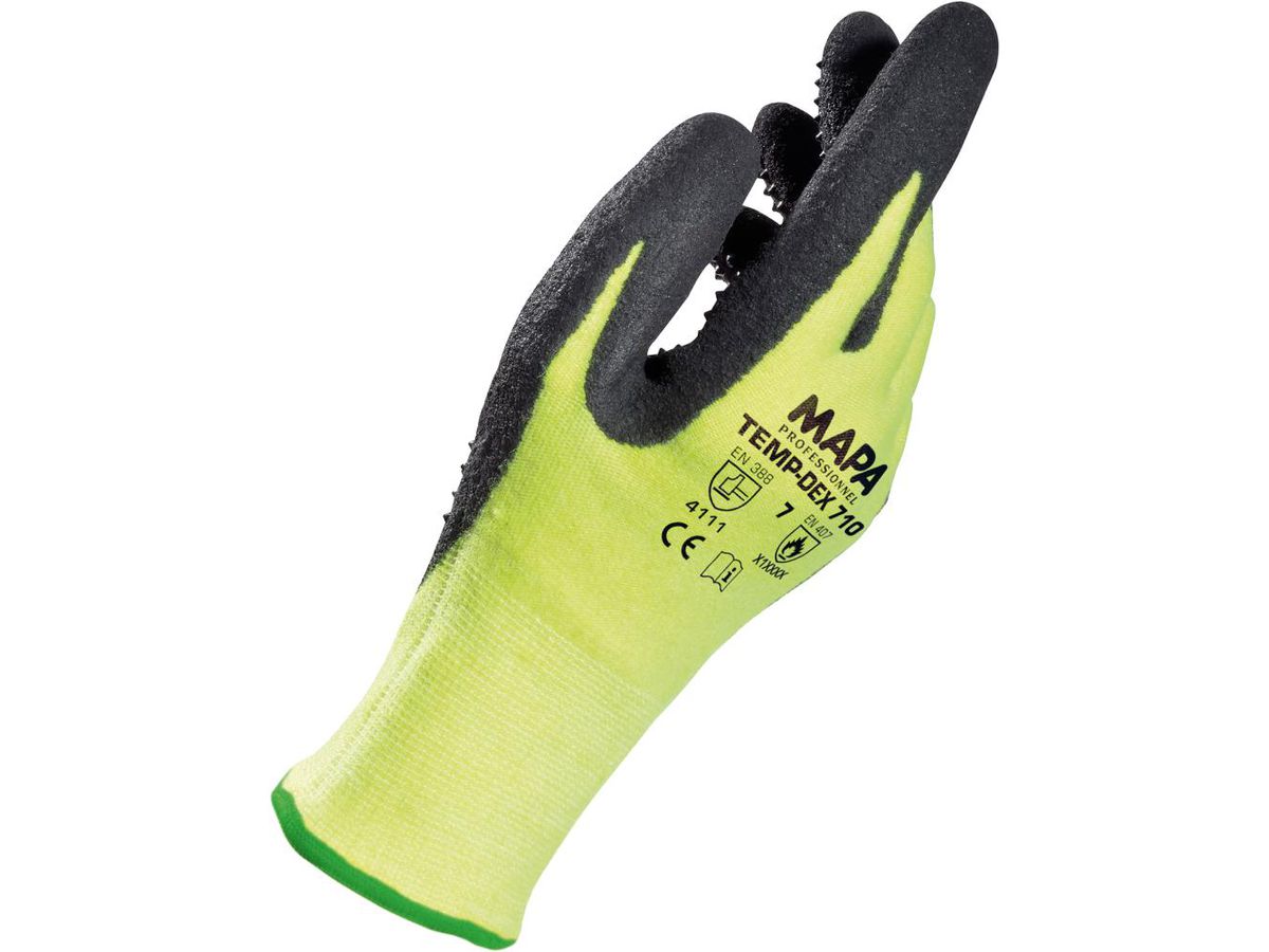 Handschuh Temp-Dex 710, Gr. 9, gelb-schwarz