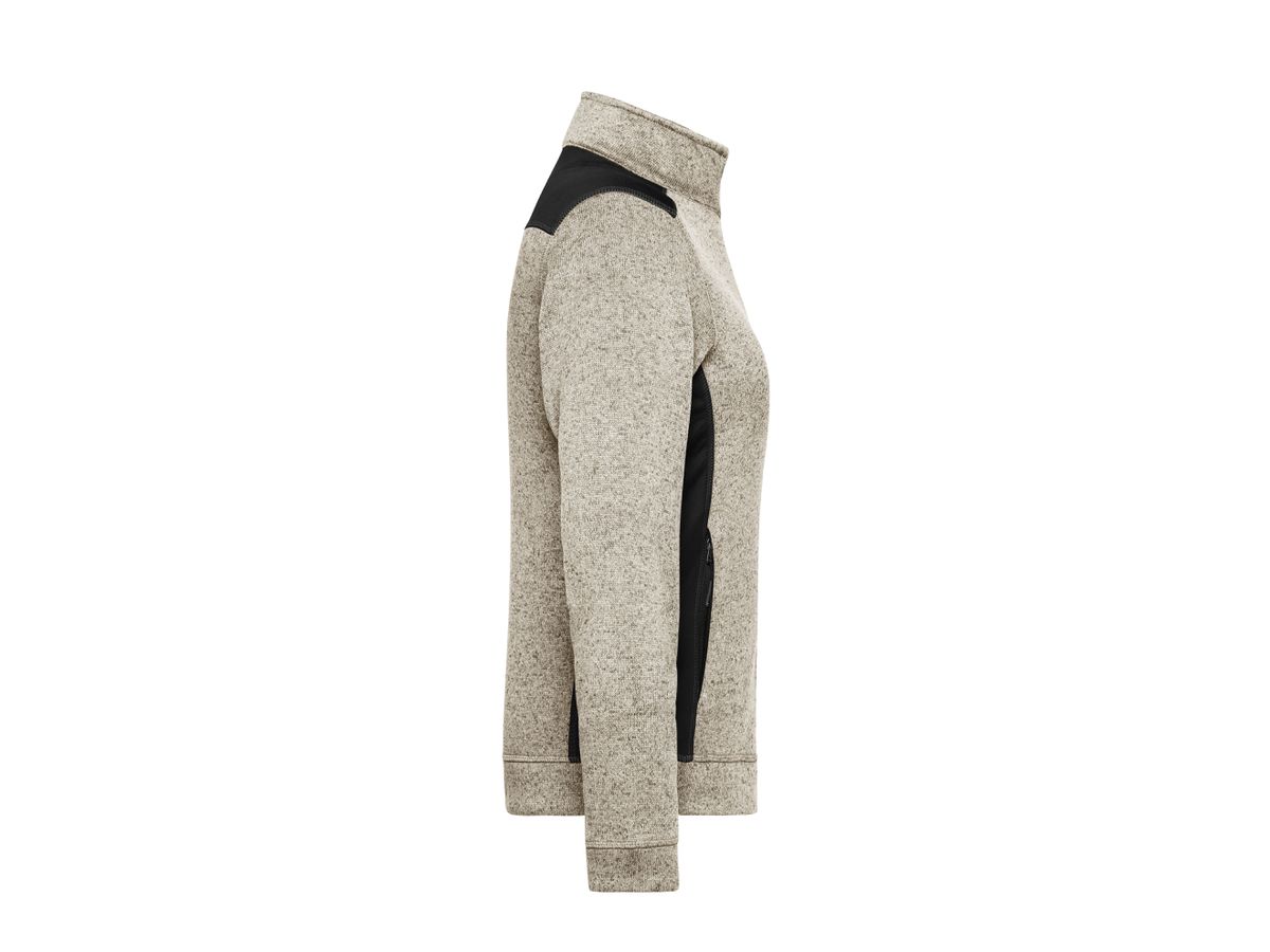 JN Damenfleece Jacke JN861 stone-melange/black, Größe M