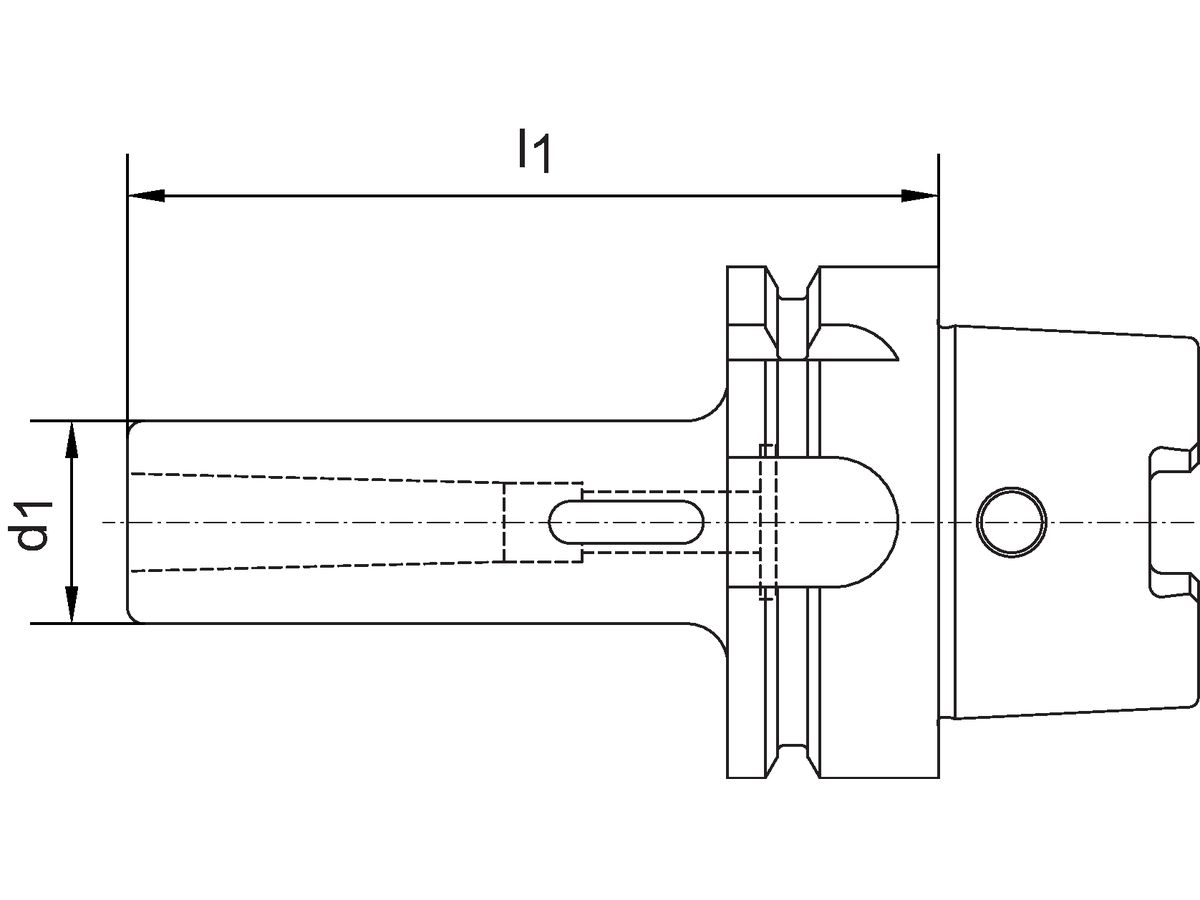 Adapter sl.Form-D D69893A HSK-A100 MK3x150mm Haimer