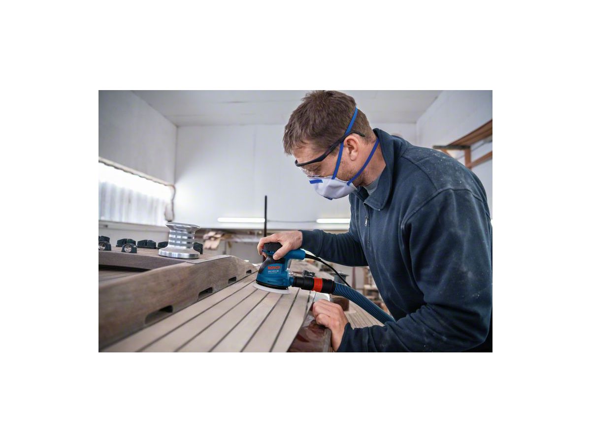 BOSCH Exzenterschleifer GEX 125-1 AE, mit 3 x Schleifblatt C470, in Koffer