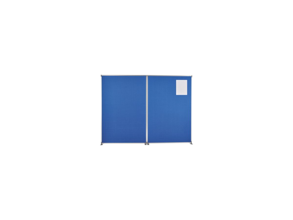 Raumteiler Textil m. T-Fuss, Filz blau 1250x1800x500mm