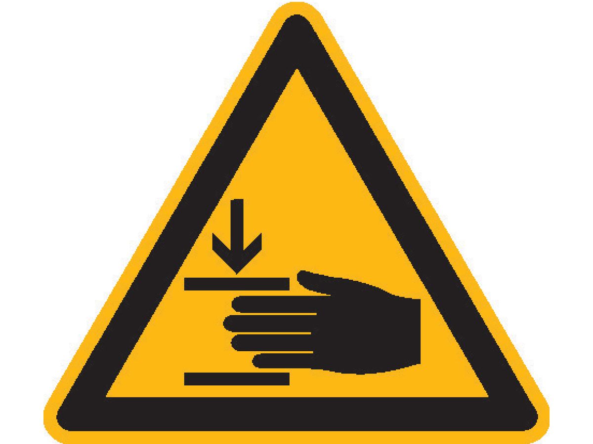 Warnschild Handverletzung