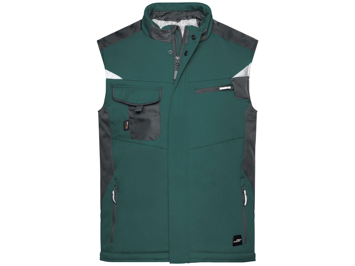 JN Craftsmen Softshell Vest JN825 100%PES, dark-green/black, Größe XS