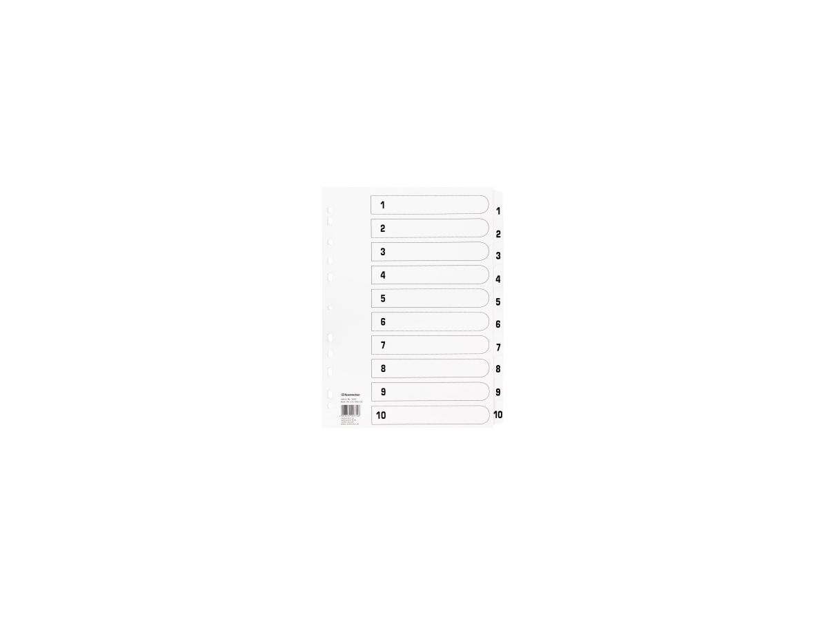 Soennecken Register Mylar 1605 1-10 weiß