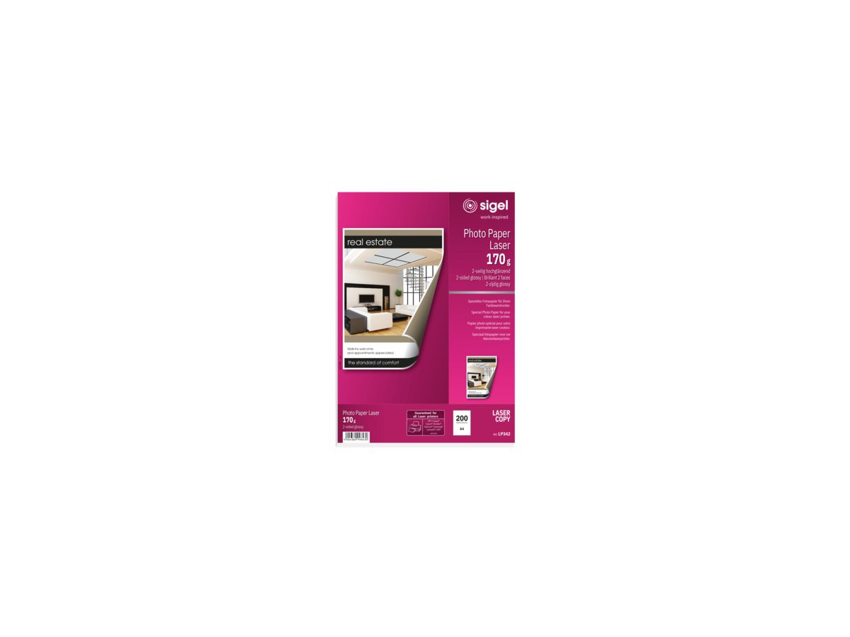 Sigel Fotopapier LP342 DIN A4 170g weiß 200 Bl./Pack.