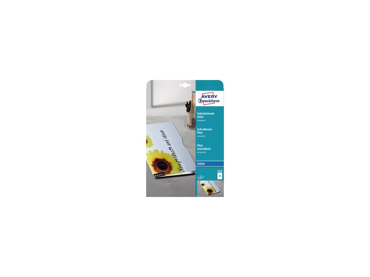 Avery Zweckform Inkjetfolie 2500 DIN A4 transparent 10 St./Pack.