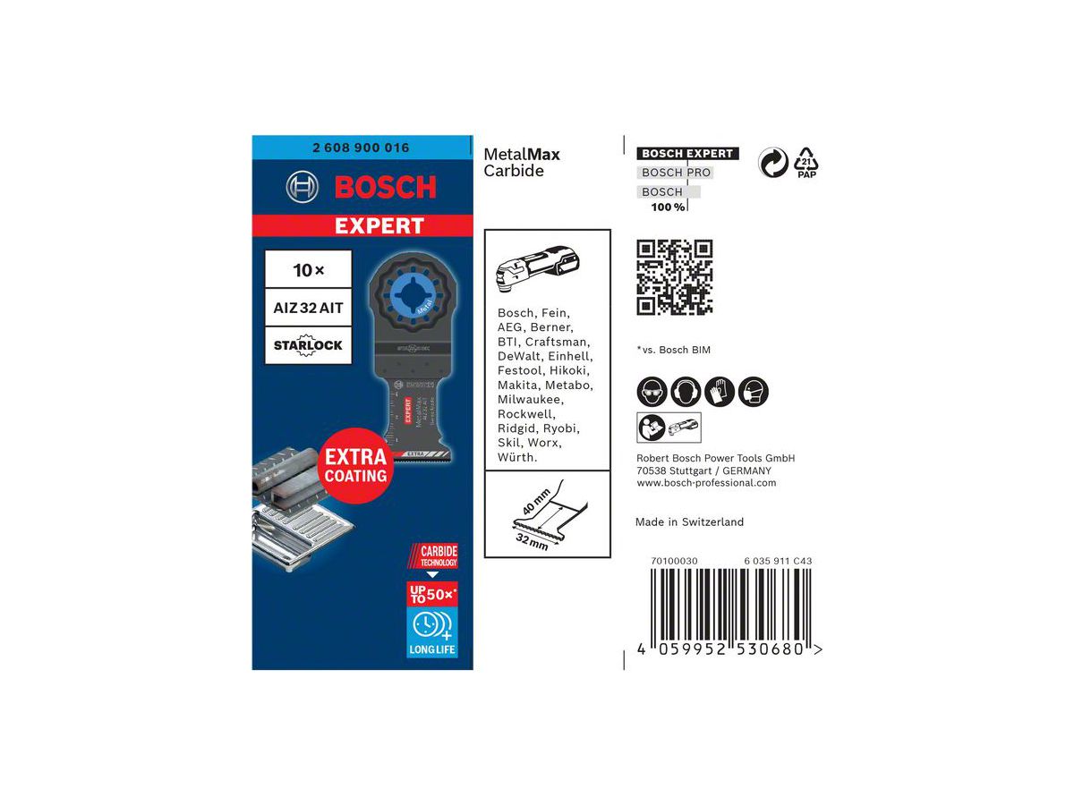 BOSCH Tauchsägeblatt Metal AIZ32AIT Expert Starlock, VE 10