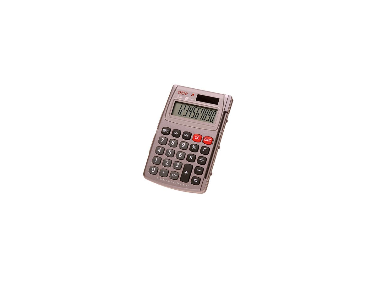 GENIE® Taschenrechner 520 10-stellig mit Klappdeckel grau