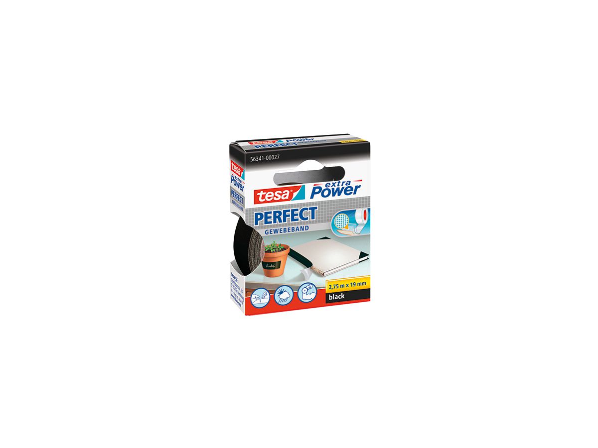 tesa Gewebeband extra Power Perfect 56341-00027 19mmx2,75m schwarz