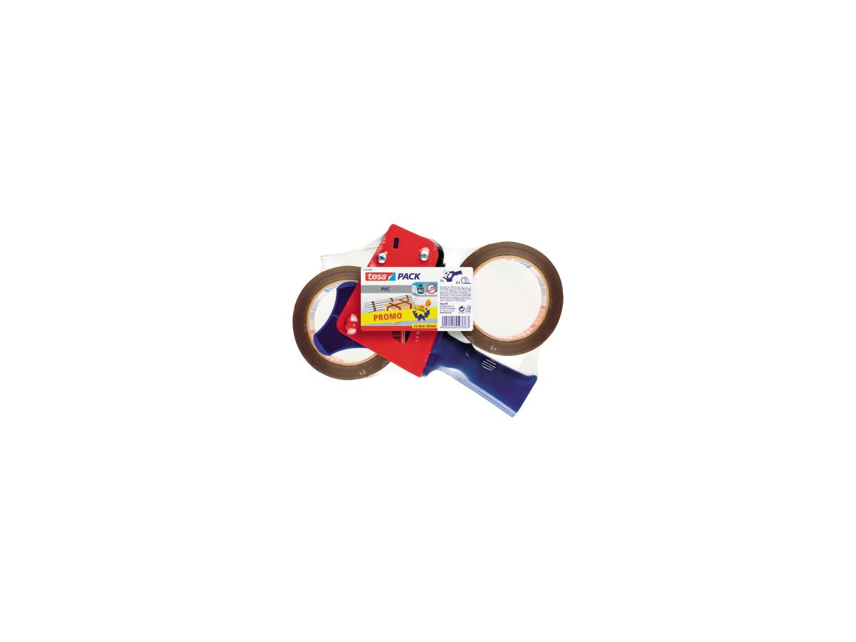 TESA Packbandabroller mit Tesapack Sparpack, 50mmx66m, Farbe: braun