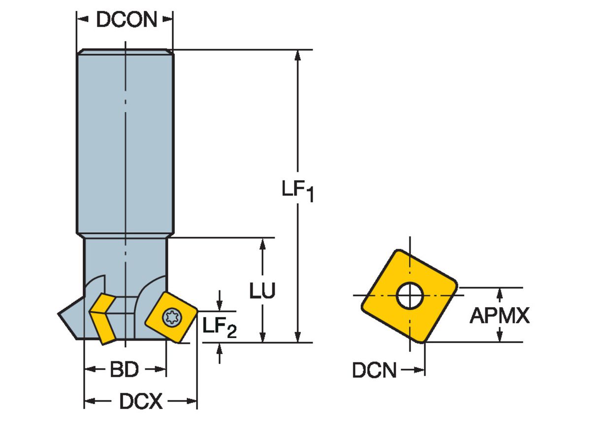COROMANT U-Max Fräswerkzeug zum Anfasen R215.64-32V50-4512