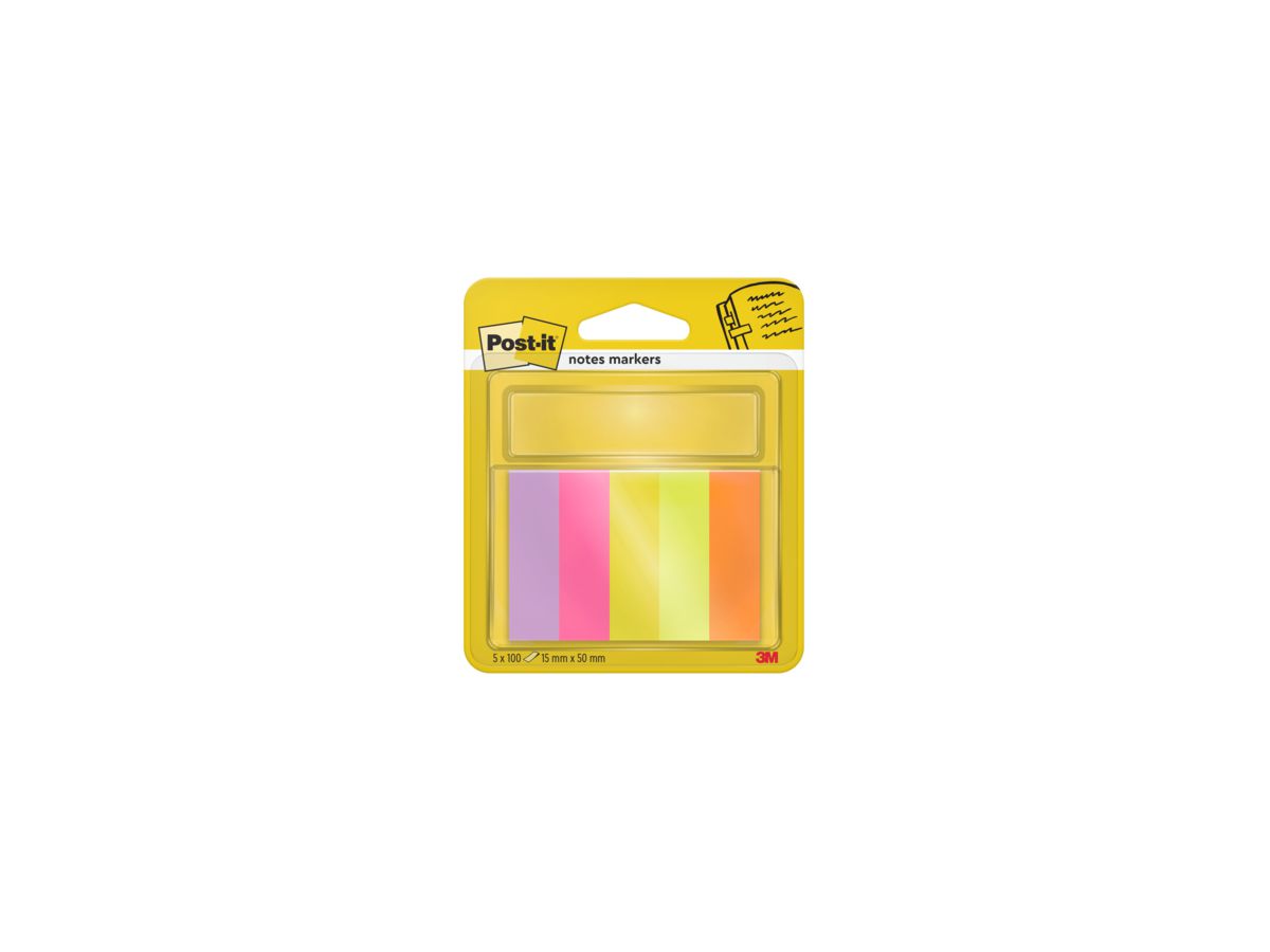 Post-it Haftstreifen Page Marker 670-5 15x50mm sortiert 5 St./Pack.